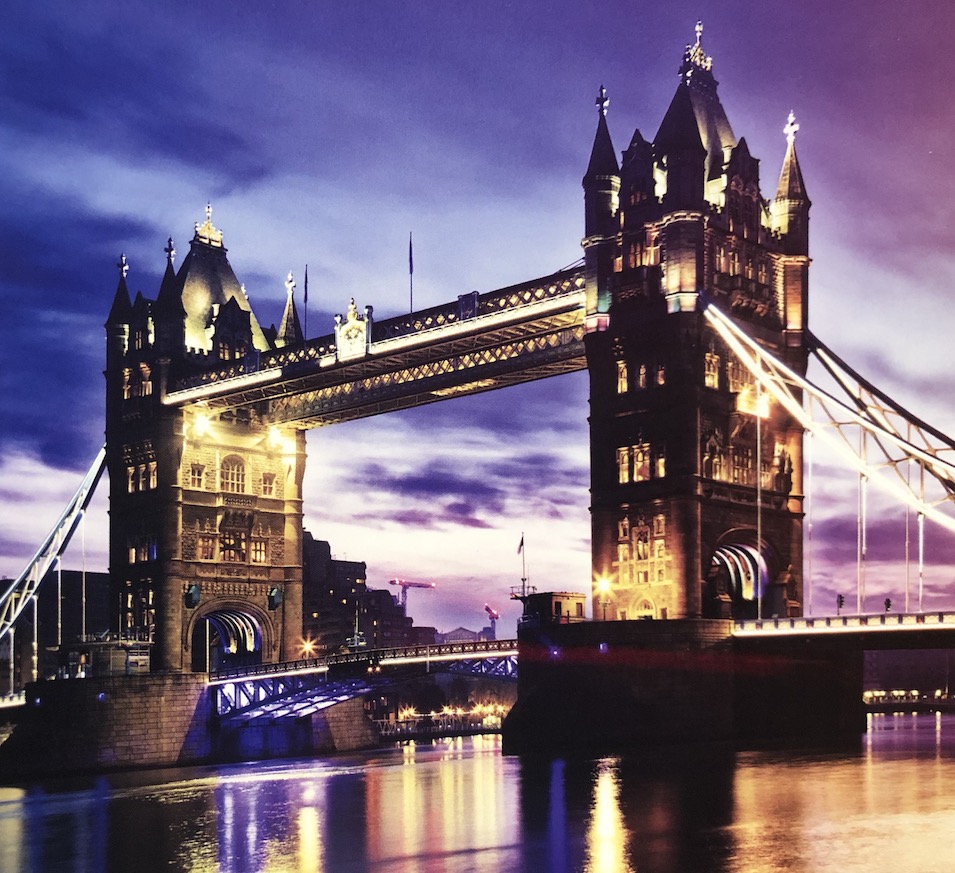 Tower Bridge in London at night