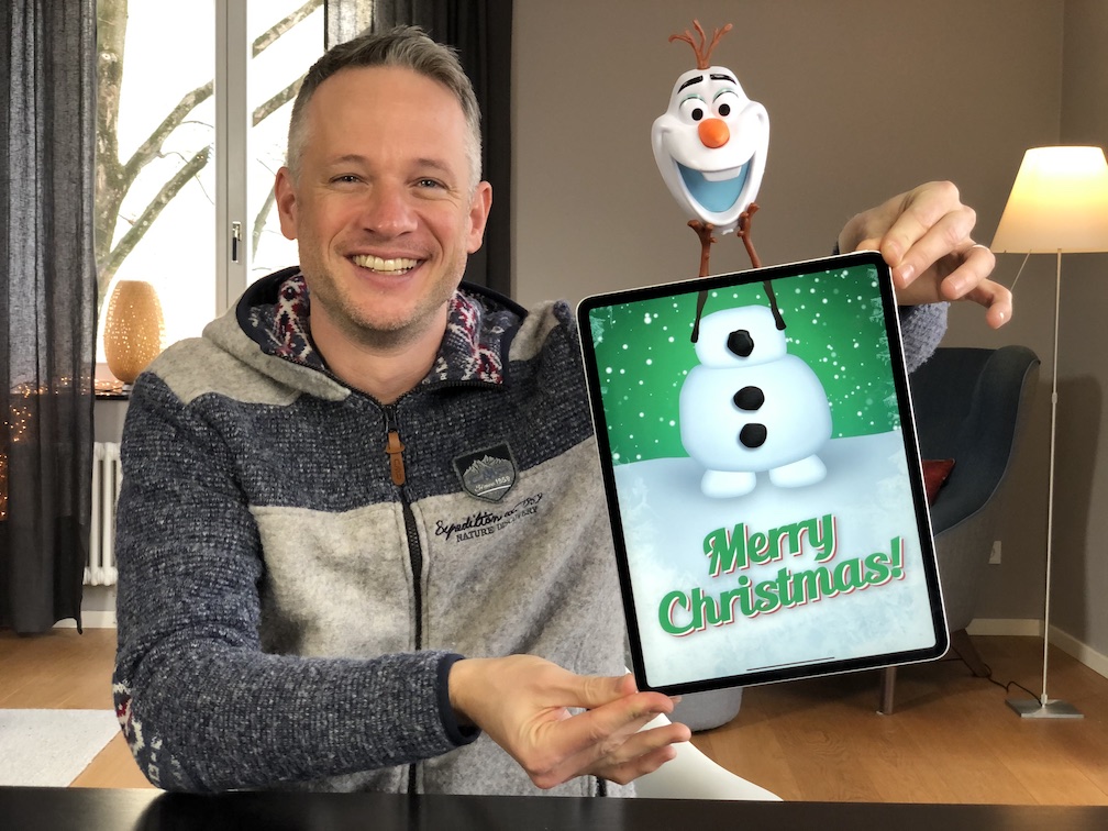Fan Art mit Olaf aus dem Disney Film "Die Eiskönigin" mit iPad Zauberer Simon Pierro