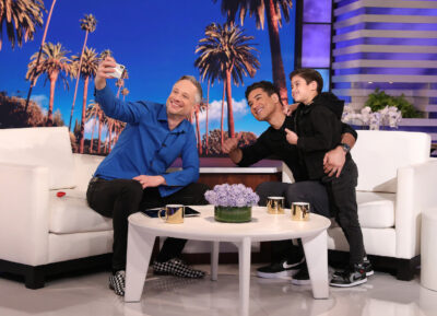 Magician and Digital Show Act Simon Pierro at the Ellen DeGeneres Show - with Mario Lopez