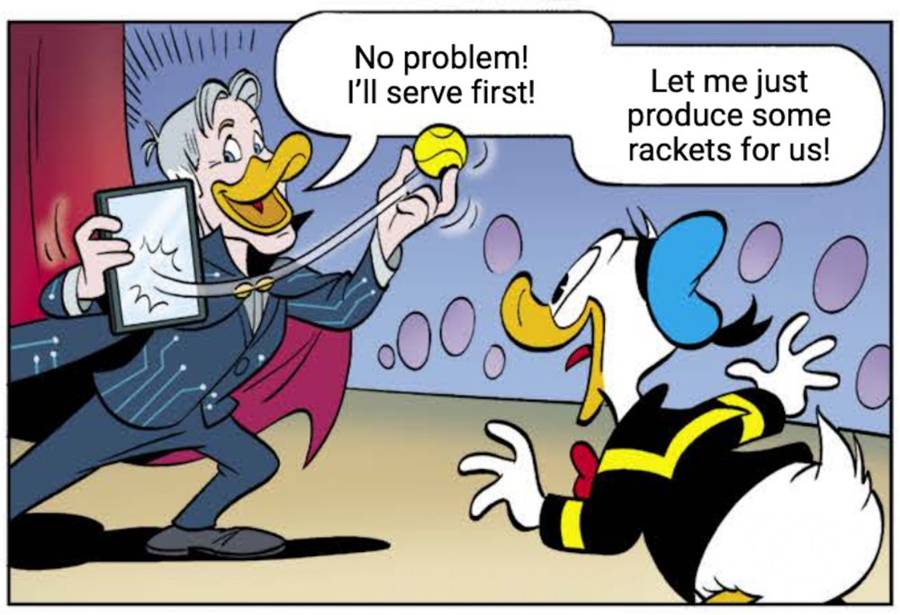 2 Digital Magician Simon Pierro duckified in the Micky Mouse Magazine with Donald Duck as his Apprentice