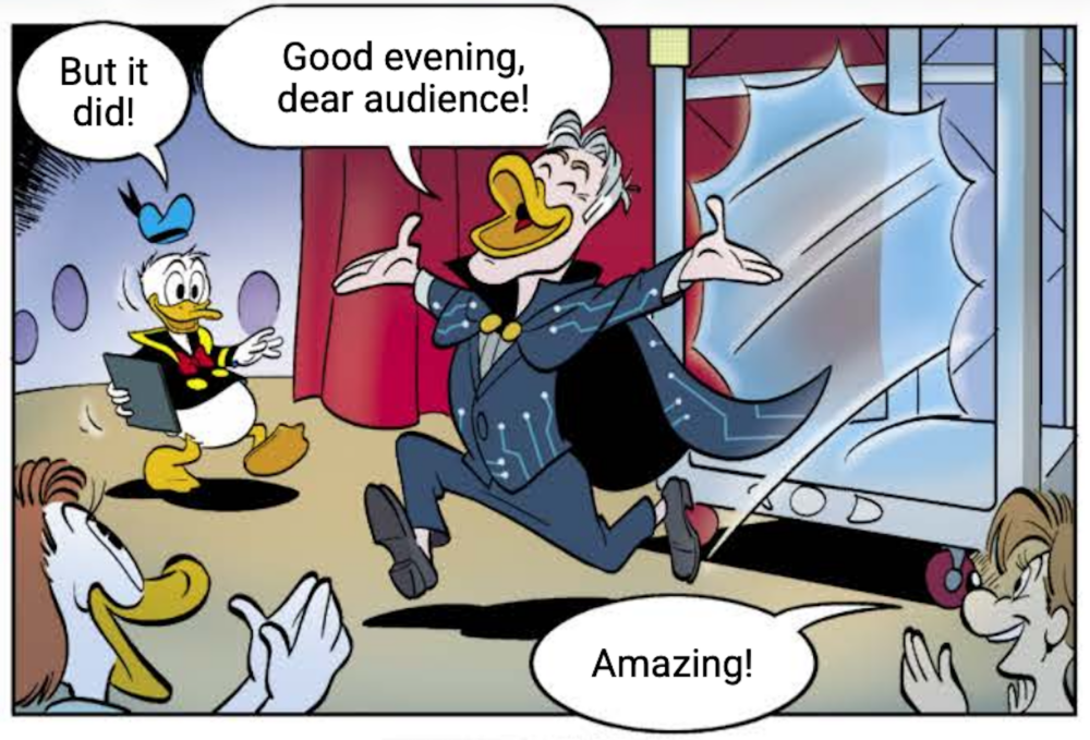 3 Magician Simon Pierro takes the stage in Duckburg in the Micky Mouse Magazine